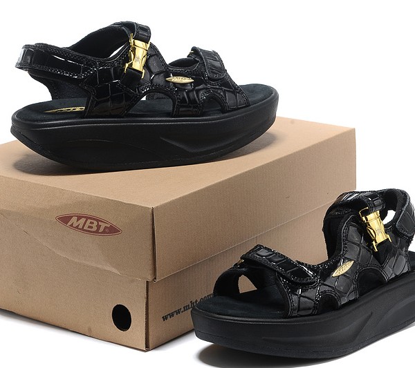 MBT Women Kisumu Alligator Black Shoes