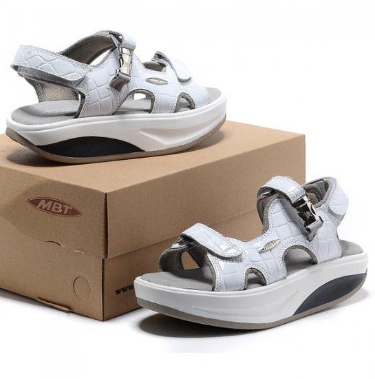 MBT Women Kisumu Alligator Shoes White
